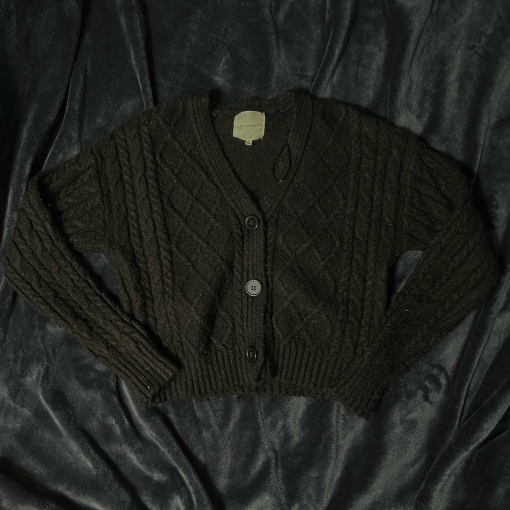 Black Cable Knit Cardigan